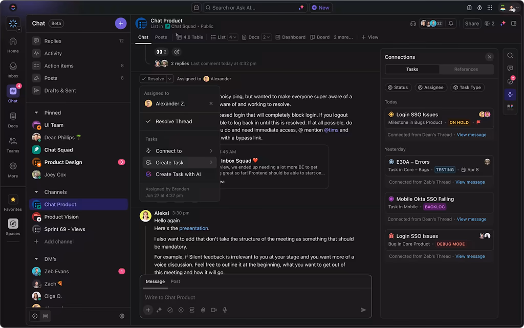ClickUp dashboard implemented by Automation House