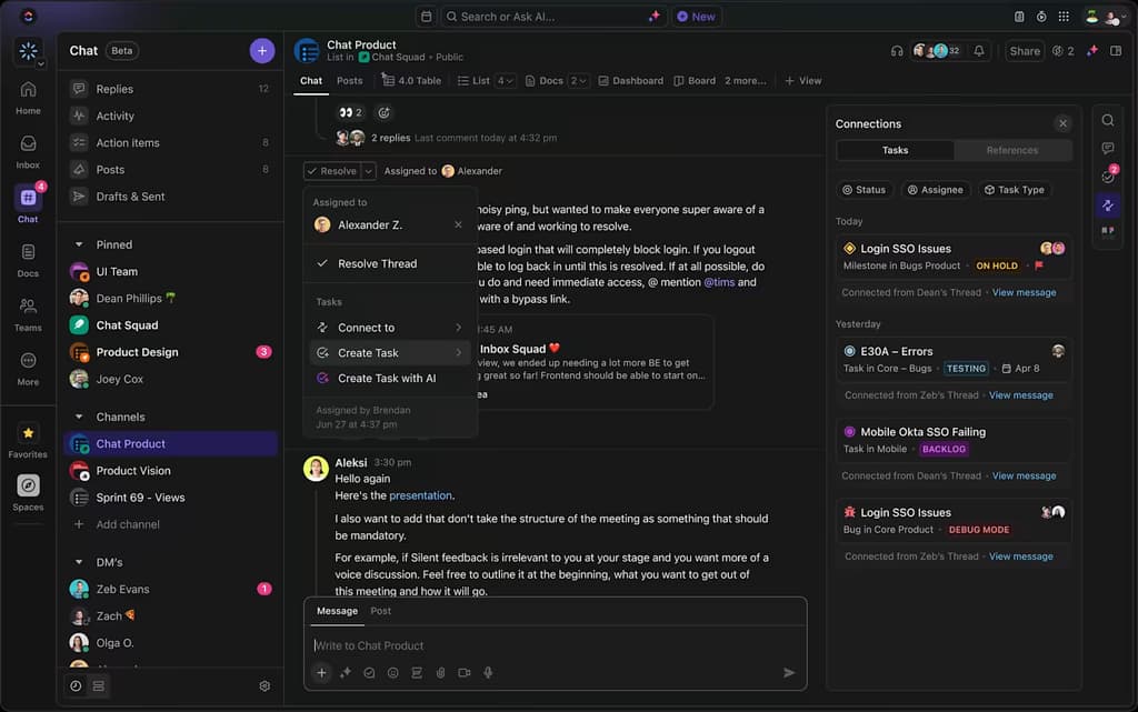 ClickUp dashboard implemented by Automation House